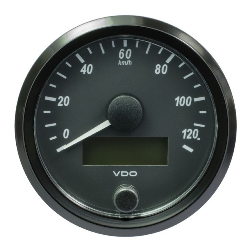 VDO SingleViu Speedometer 120 Kmh Black 80mm gauge